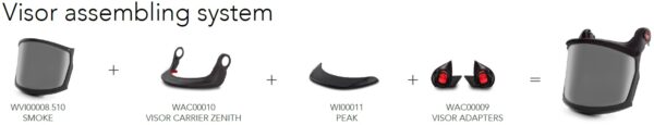 KASK Zen FF Full Face Visor Smoke - Image 2